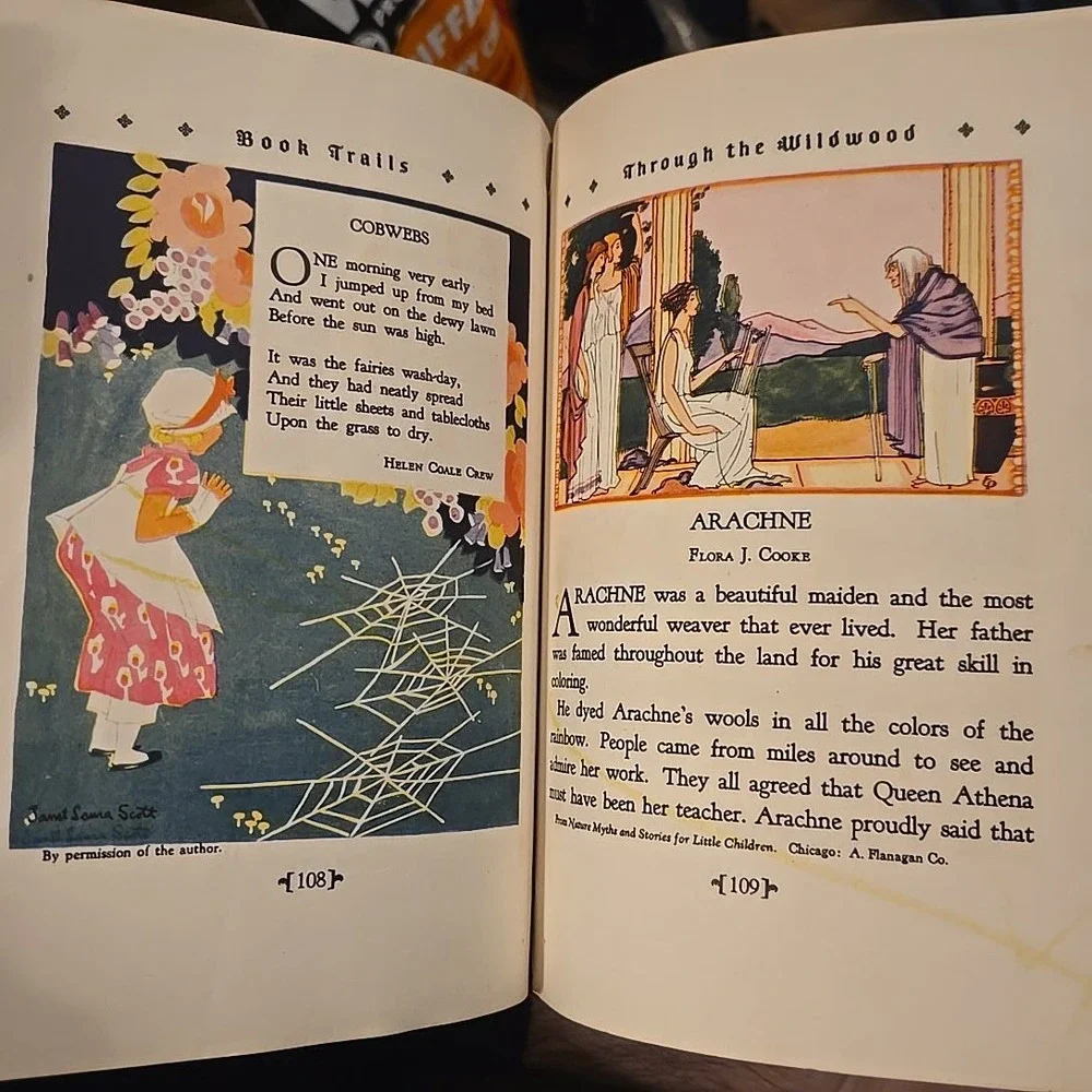 VTG 1946 Book Trails Through The‎ Wildwood Child Development Red Embossed HC USA
